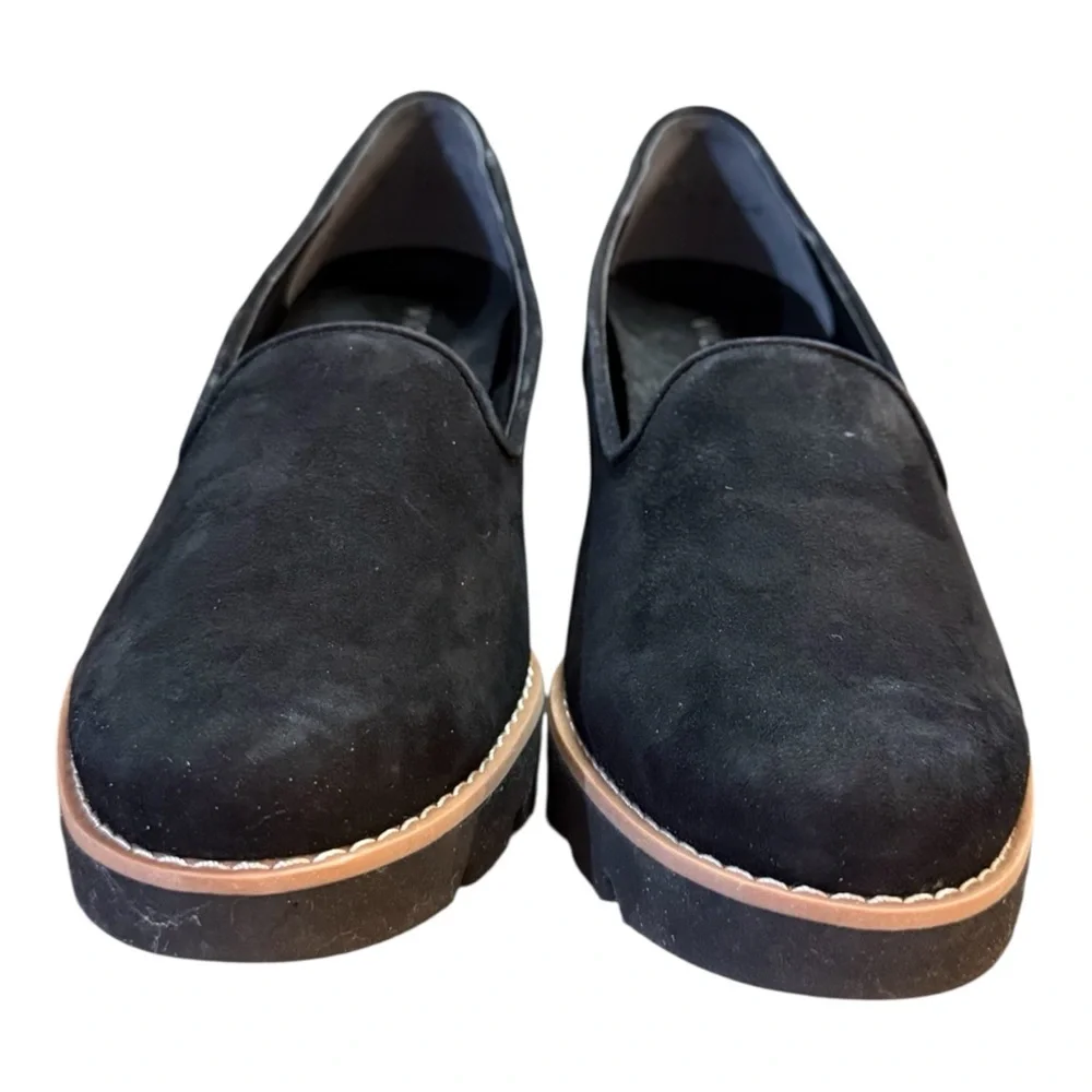 Vionic Willa Wedge Loafers Women’s Size 8.5 Black  Suede